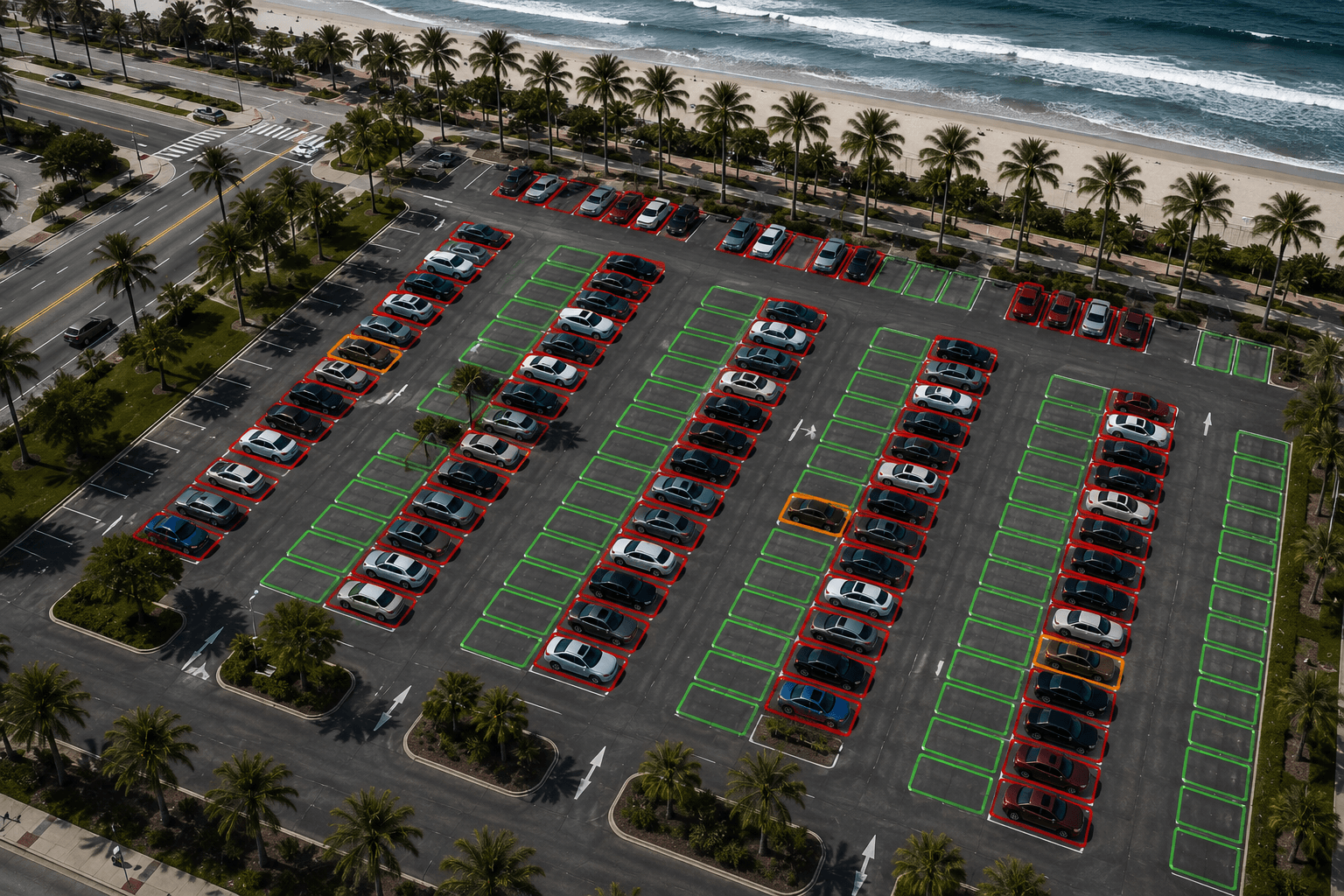 Ocean Lot A live parking camera feed